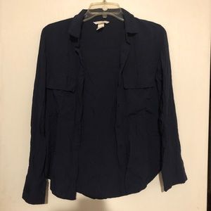 H&M navy formal wear button down with collar